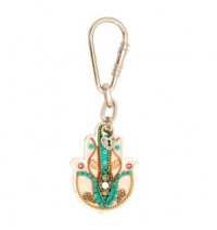 Decorated Hamsa Hand Key Chain